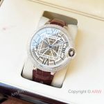 High Quality Replica CARTIER Ballon Bleu Different Colors Leather Strap Different Designs Face Dial Different Colors Stainless Steel Case Watch 44×12mm